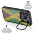 Jamaican Flag Dark Wood iPhone 16 Pro Kickstand Case